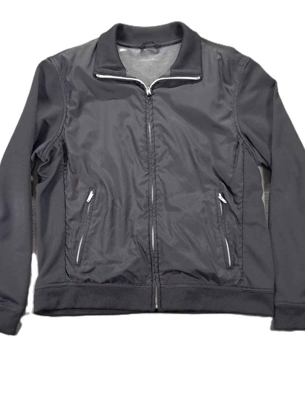 Eddie Bauer Lightweight Lined Jacket Men L Large Gray Full Zip
